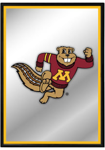 The Fan-Brand Minnesota Golden Gophers Mascot Framed Mirrored Wall Sign