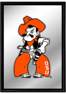The Fan-Brand Oklahoma State Cowboys Mascot Framed Mirrored Wall Sign