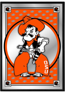 The Fan-Brand Oklahoma State Cowboys Mascot Team Spirit Mirrored Wall Sign