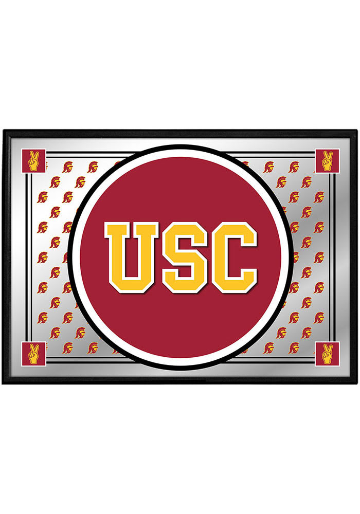 USC Trojans: SC - Faux Barrel Top Mirrored Wall Sign