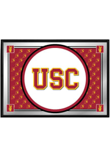 The Fan-Brand USC Trojans Team Spirit Framed Mirrored Wall Sign