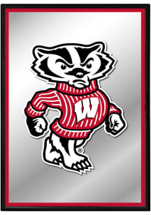 The Fan-Brand Wisconsin Badgers Mascot Framed Mirrored Wall Sign
