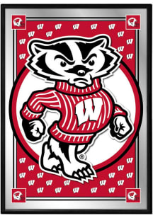 The Fan-Brand Wisconsin Badgers Mascot Team Spirit Mirrored Wall Sign