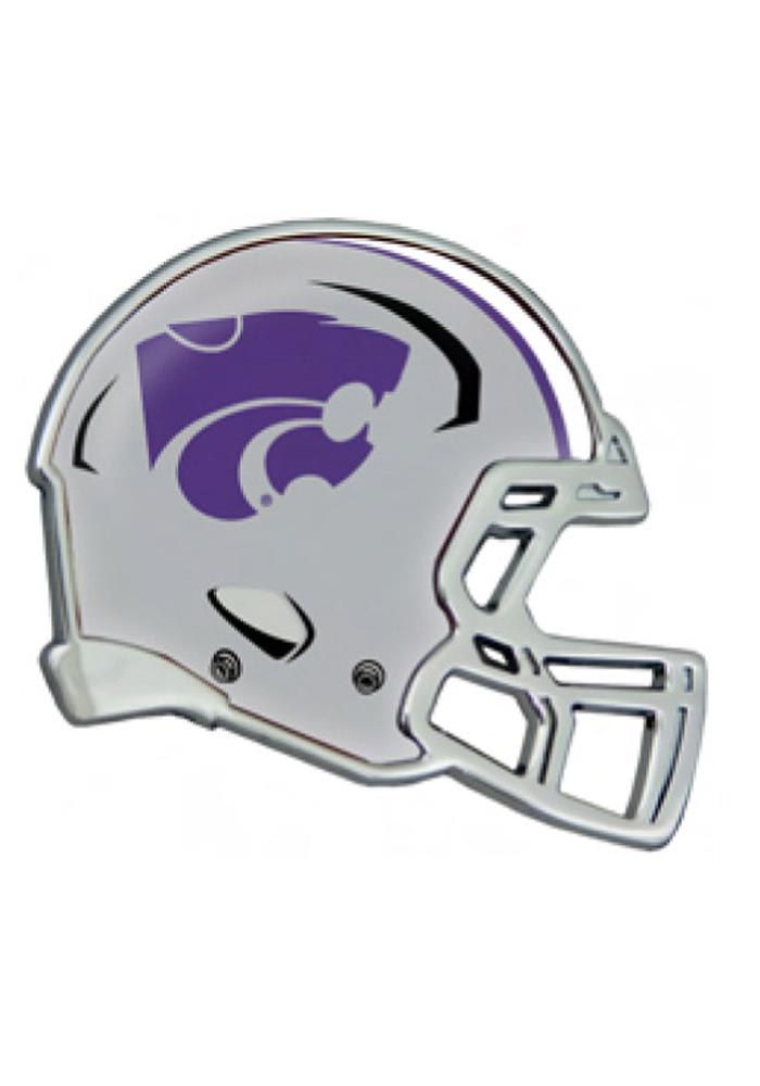 K-State Wildcats Domed Helmet Car Emblem - Grey