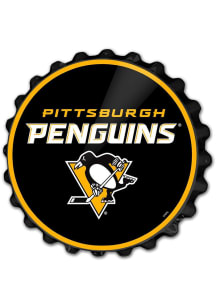 The Fan-Brand Pittsburgh Penguins Logo Bottle Cap Wall Sign