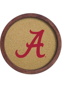 The Fan-Brand Alabama Crimson Tide Logo Faux Barrel Framed Cork Board Sign