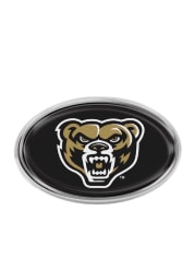Oakland University Golden Grizzlies Oval Domed Car Emblem - Black