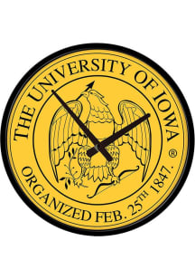 Iowa Hawkeyes University Seal Modern Disc Wall Clock