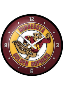 Black Minnesota Golden Gophers Modern Disc Wall Clock