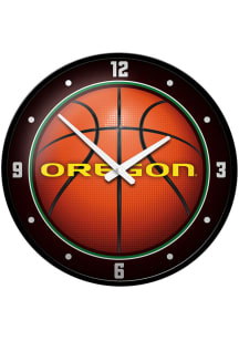 Oregon Ducks Basketball Modern Disc Wall Clock