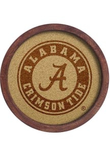The Fan-Brand Alabama Crimson Tide Faux Barrel Framed Cork Board Sign