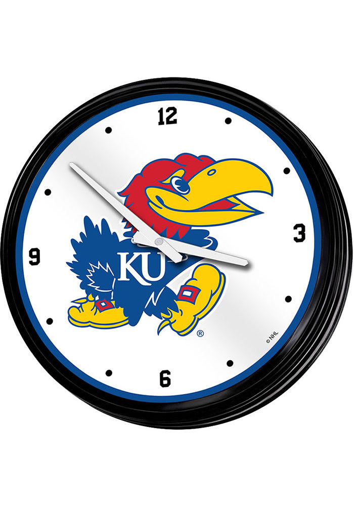 Kansas Jayhawks Retro Lighted Wall Clock