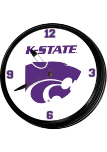 K-State Wildcats Wordmark Retro Lighted Wall Clock