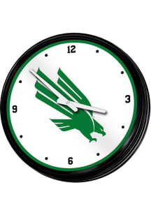 North Texas Mean Green Retro Lighted Wall Clock