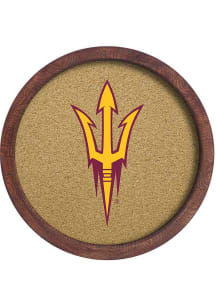 The Fan-Brand Arizona State Sun Devils Faux Barrel Framed Cork Board Sign