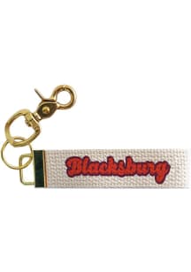 Blacksburg Stripe Woven Keychain - Maroon