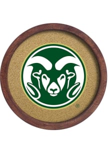 The Fan-Brand Colorado State Rams Faux Barrel Framed Cork Board Sign