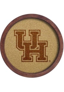 The Fan-Brand Houston Cougars Faux Barrel Framed Cork Board Sign