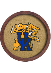 The Fan-Brand Kentucky Wildcats Mascot Faux Barrel Framed Cork Board Sign