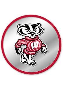 The Fan-Brand Wisconsin Badgers Mascot Modern Disc Mirrored Wall Sign