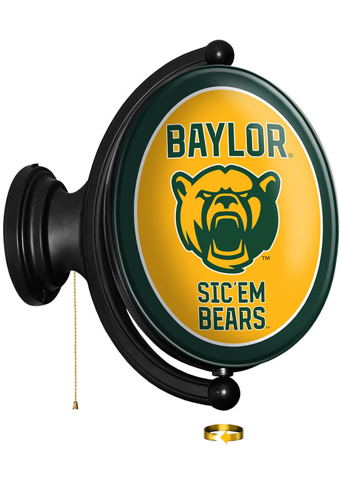 Baylor Bears Bear Logo Oval Rotating Lighted Sign