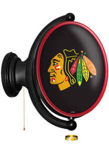 The Fan-Brand Chicago Blackhawks Oval Rotating Lighted Sign