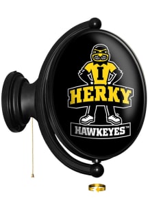 The Fan-Brand Iowa Hawkeyes Herky Oval Rotating Lighted Sign