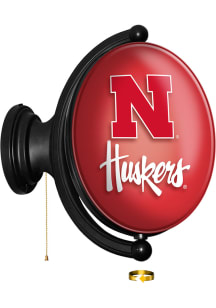 The Fan-Brand Nebraska Cornhuskers Oval Rotating Lighted Sign