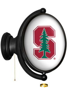 The Fan-Brand Stanford Cardinal Black Frame Oval Rotating Lighted Sign