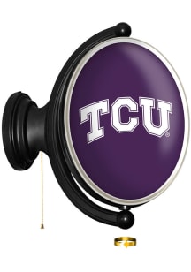 The Fan-Brand TCU Horned Frogs Oval Rotating Lighted Sign