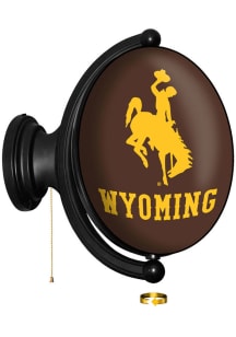 The Fan-Brand Wyoming Cowboys Oval Rotating Lighted Sign