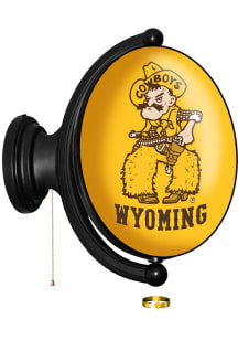 The Fan-Brand Wyoming Cowboys Pistol Pete Oval Rotating Lighted Sign