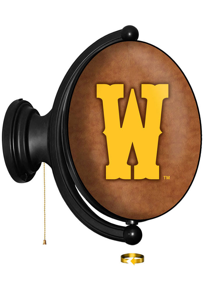 Wyoming Cowboys Letter Oval Rotating Lighted Sign