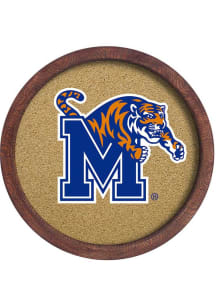 The Fan-Brand Memphis Tigers Faux Barrel Framed Cork Board Sign