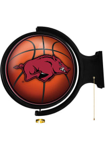 The Fan-Brand Arkansas Razorbacks Basketball Round Rotating Lighted Sign