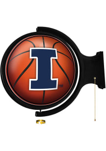 The Fan-Brand Illinois Fighting Illini Basketball Round Rotating Lighted Sign