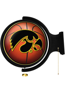 The Fan-Brand Iowa Hawkeyes Basketball Round Rotating Lighted Sign