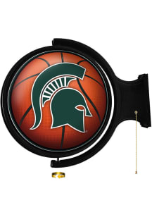 The Fan-Brand Michigan State Spartans Basketball Round Rotating Lighted Sign