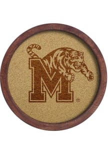 The Fan-Brand Memphis Tigers Faux Barrel Framed Cork Board Sign
