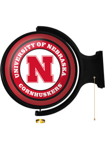 The Fan-Brand Nebraska Cornhuskers Round Rotating Lighted Sign