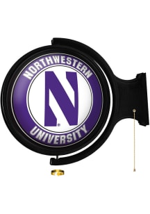 The Fan-Brand Northwestern Wildcats Round Rotating Lighted Sign