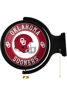 The Fan-Brand Oklahoma Sooners Helmet Round Rotating Lighted Sign