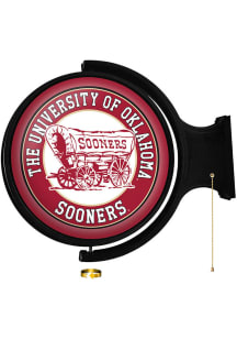 The Fan-Brand Oklahoma Sooners Schooner Round Rotating Lighted Sign
