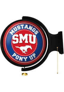 The Fan-Brand SMU Mustangs Pony UP Round Rotating Lighted Sign