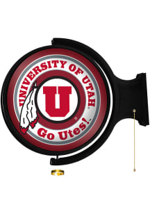 The Fan-Brand Utah Utes Round Rotating Lighted Sign