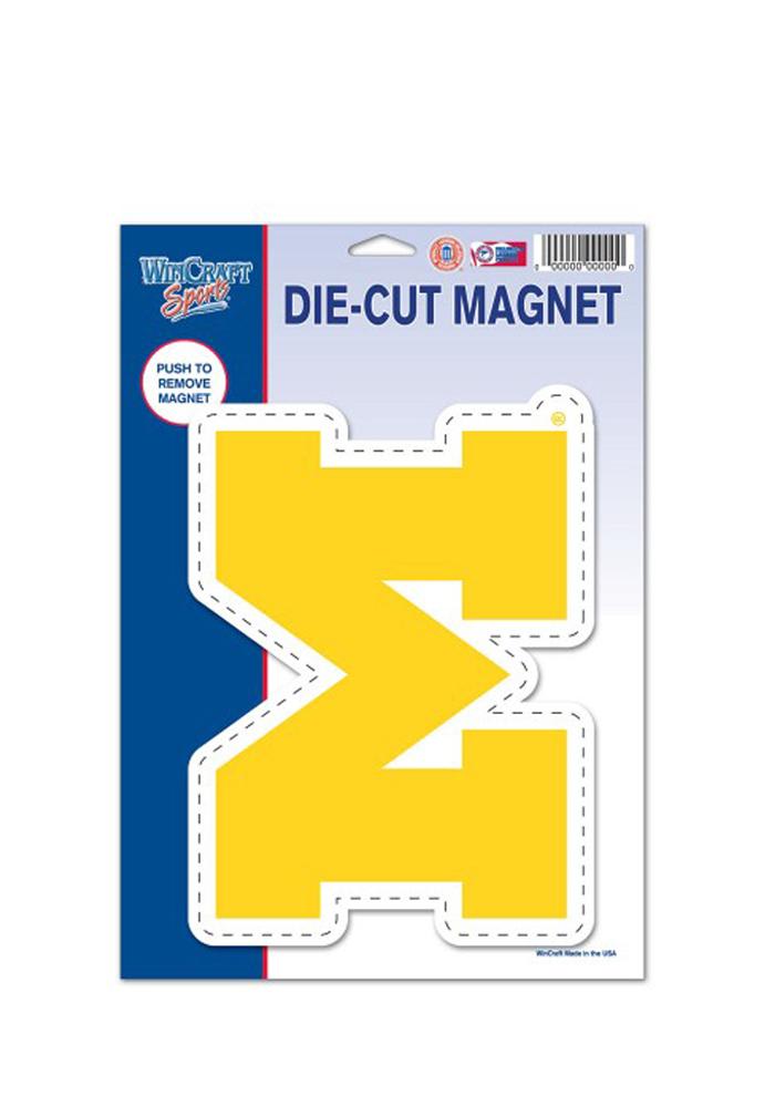 Michigan Wolverines Die Cut Car Magnet - Yellow