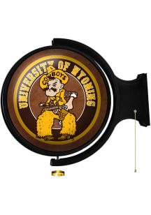 The Fan-Brand Wyoming Cowboys Pistol Pete Round Rotating Lighted Sign