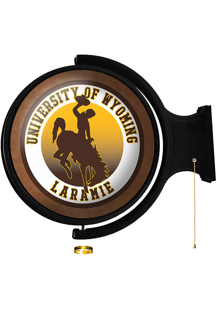 Wyoming Cowboys Round Rotating Lighted Sign