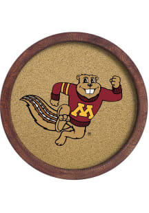 The Fan-Brand Minnesota Golden Gophers Mascot Faux Barrel Framed Cork Board Sign
