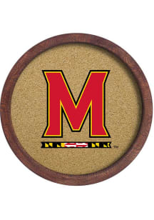 The Fan-Brand Maryland Terrapins Faux Barrel Framed Cork Board Sign